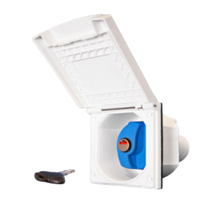 Caja empotrable de entrada de agua con cerradura