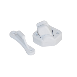 Retenedor para puerta blanco con base móvil y espesor