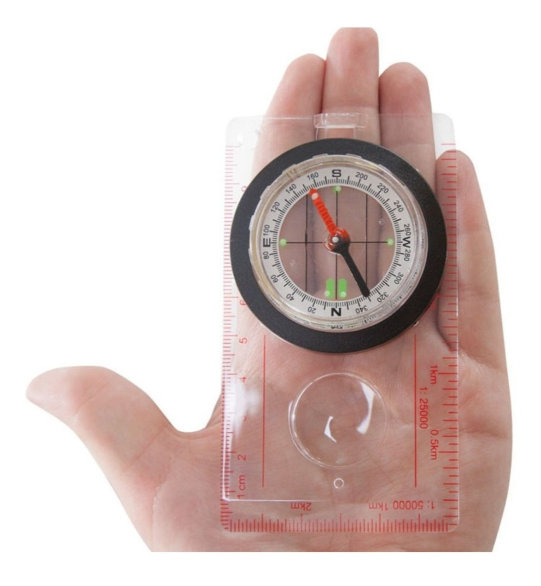 Brújula NTK Mapa con Regla Lente de Aumento Lupa - Imagen 4