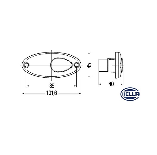 Piloto lateral de posición ovalado rojo HELLA - Imagen 3