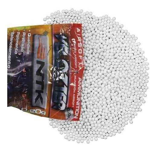 Balines Plásticos Airsoft Bbs 6mm Ntk 2000u 0.12g - Imagen 2