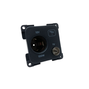 Enchufe 12V + Conexión Antena TV marrón.