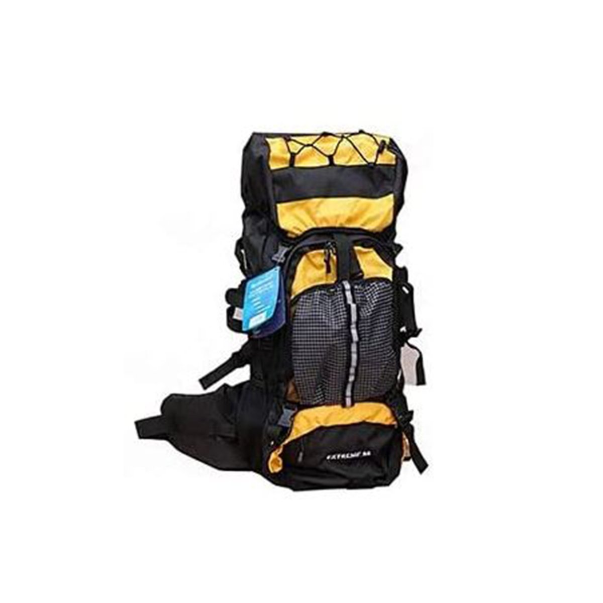 Mochila 55lts con Forro p/ Lluvia Extreme Negra y Amarilla - Imagen 6