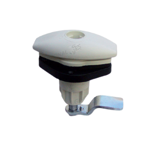 Cerradura ovalada giratoria blanca sin cilindro FAP