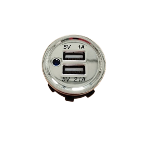 Toma USB doble cromada