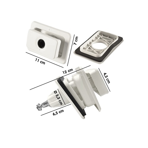 Cerradura rectangular blanca sin cilindro - Imagen 3