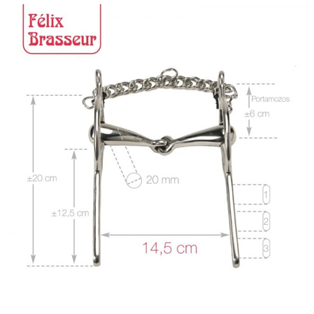 Bocado Felix Brasseur articulado - Imagen 2