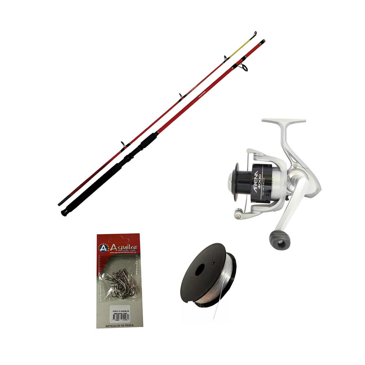 Combo de Pesca Caña 1.80m+Reel 500+Tanza +Anzuelos - Imagen 2