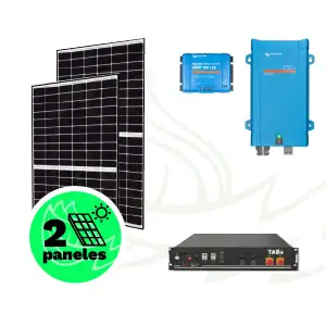 Kit solar aislada de 1 kWp con inversor Victron y batería TAB