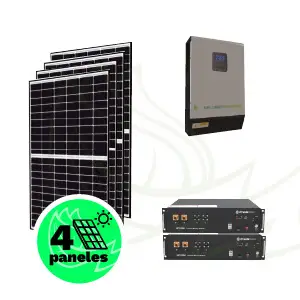 Kit solar para vivienda aislada de 1,84 kWp – Inversor Multifunción – Batería de litio Pylontech.
