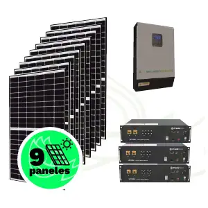 Kit solar aislado de 4,14 kWp – Inversor Multifunción – Baterías de Litio Pylontech.