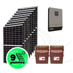 Kit solar fotovoltaico aislado de 4,14 kWp – Inversor Multifunción – Baterías Trojan.