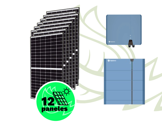 Kit solar autoconsumo con baterías de 5,5 kWp con inversor y Batería Solplanet